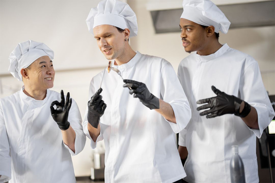kitchen team at vivid catering